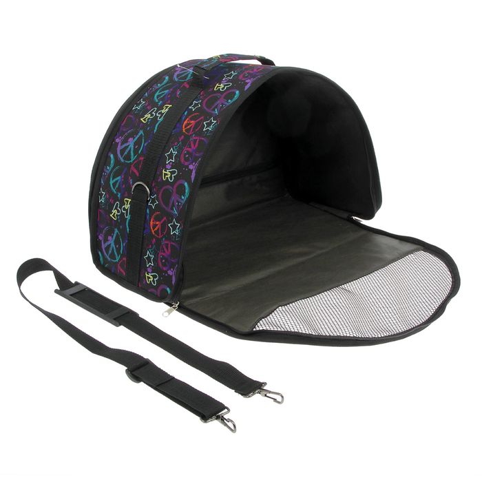 Сумка полукруглая, размер 2, 40 х 20 х 27 см, ткань ПВХ, микс цветов