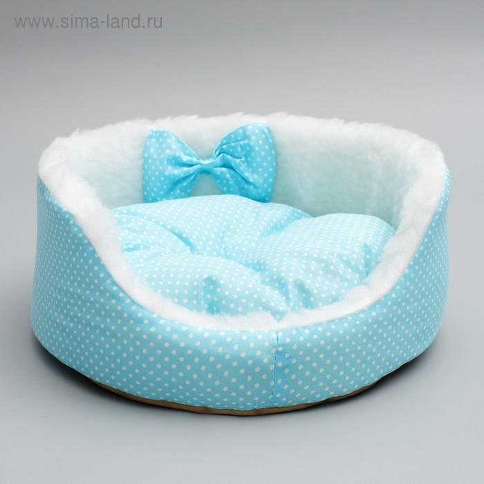 

Лежанка для котят и щенков, 35 х 14 см, голубая, микс рисунка