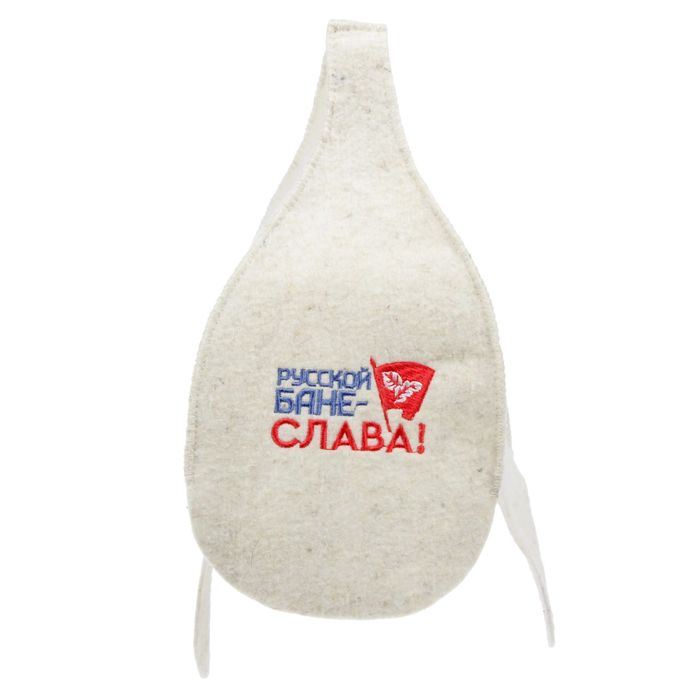Шапка банная буденовка "Русской бане слава"