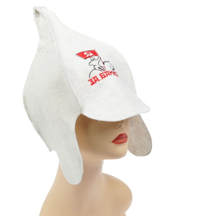 Шапка банная буденовка "За баню"