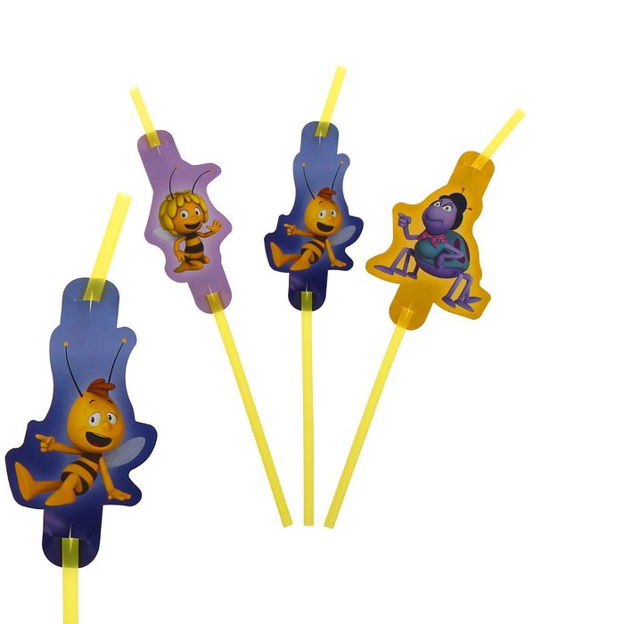 Трубочка для коктейля "Пчелка Майя" (набор 8 шт)