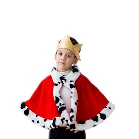Карнавальный костюм "Король", корона, мантия, 5-7 лет, рост 122-134 см