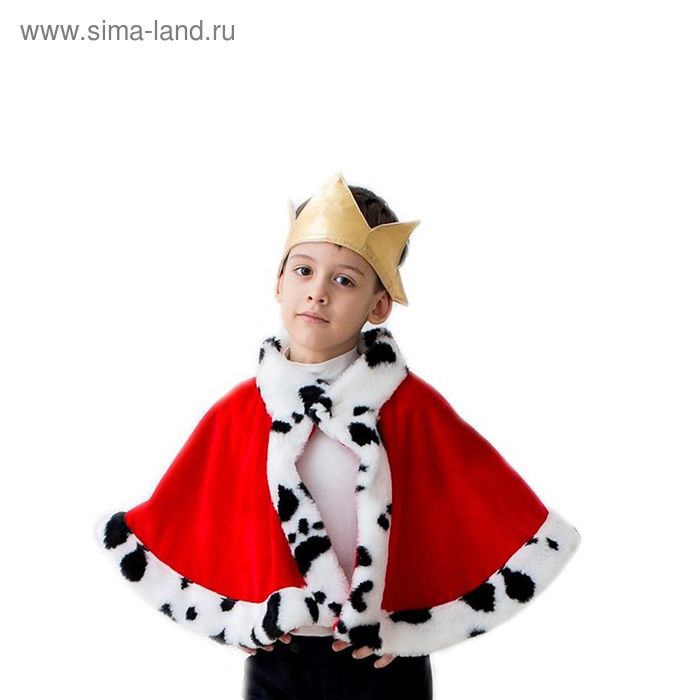 фото Карнавальный костюм "король", корона, мантия, 5-7 лет, рост 122-134 см бока