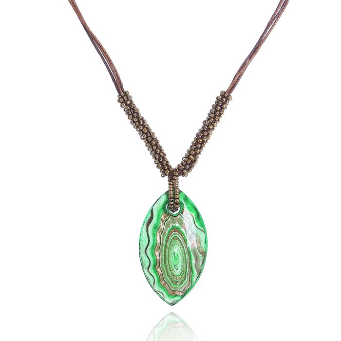 Кулон "Муранское стекло" эллипс, цвет МИКС