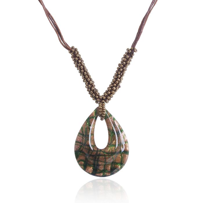 Кулон "Муранское стекло" капля, цвет МИКС