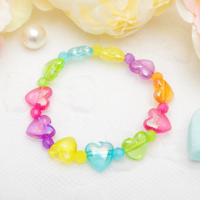 Браслет детский "Выбражулька" радуга сердец