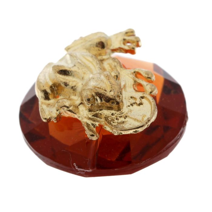 Сувенир-фигурка в кошелек на оранжевом камне "Жаба с монеткой"