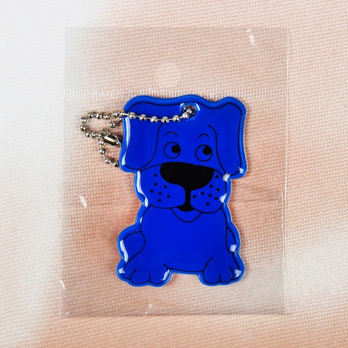 Светоотражающий элемент "Собака", 6*3,5см , цвет синий