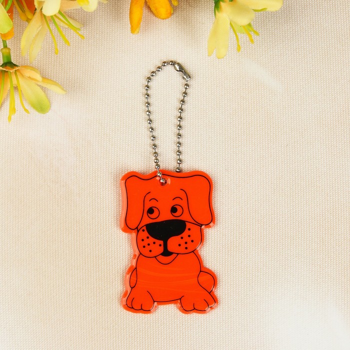 Светоотражающий элемент "Собака", 6*3,5см , цвет оранжевый