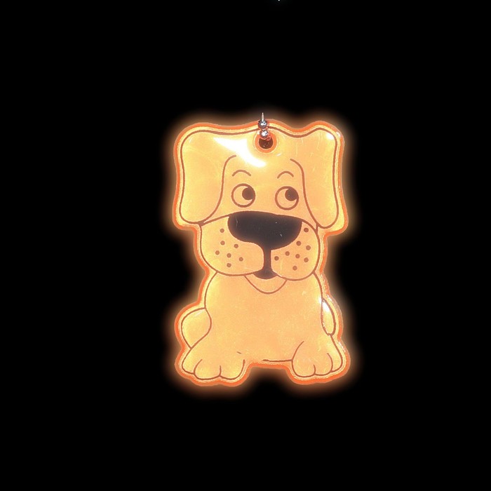 Светоотражающий элемент "Собака", 6*3,5см , цвет оранжевый