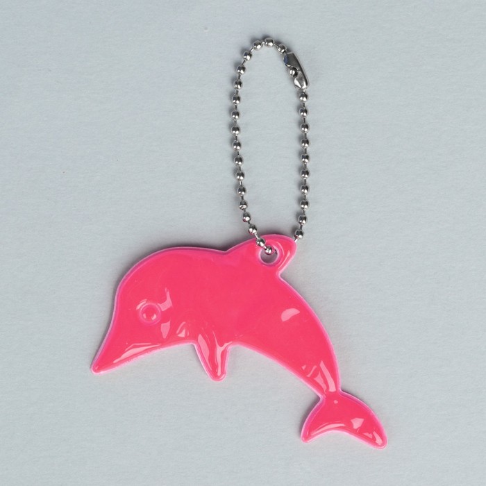 Светоотражающий элемент "Дельфин", 7*5,2см , цвет розовый