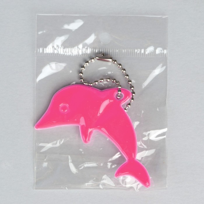 Светоотражающий элемент "Дельфин", 7*5,2см , цвет розовый