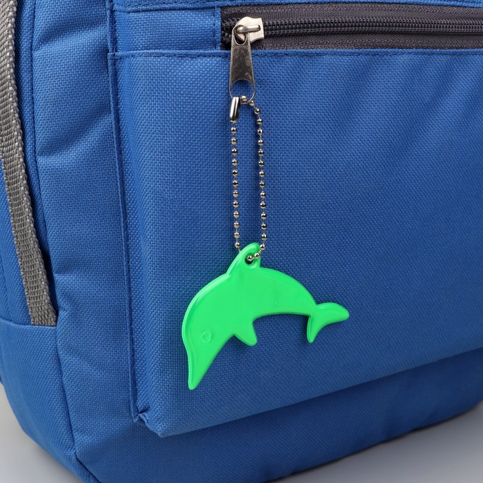 Светоотражающий элемент "Дельфин", 7*5,2см , цвет зелёный