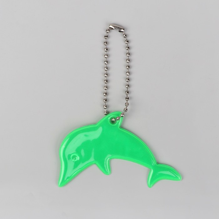 Светоотражающий элемент "Дельфин", 7*5,2см , цвет зелёный