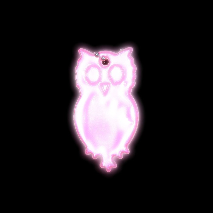Светоотражающий элемент "Сова", 5*3см , цвет розовый