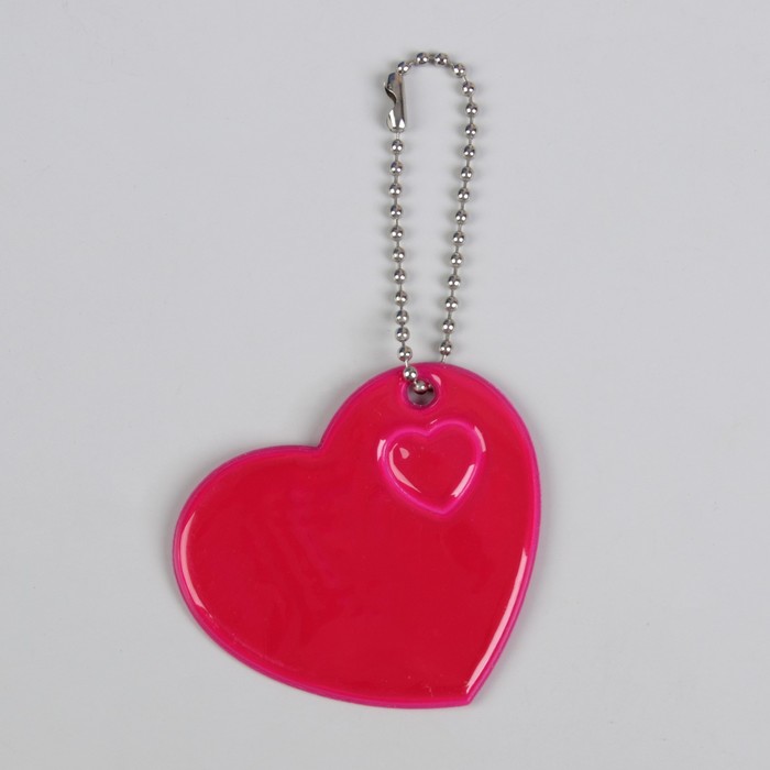 Светоотражающий элемент "Сердце", 5*5,5см , цвет розовый