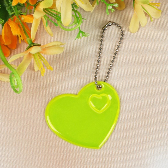 Светоотражающий элемент "Сердце", 5*5,5см , цвет жёлтый