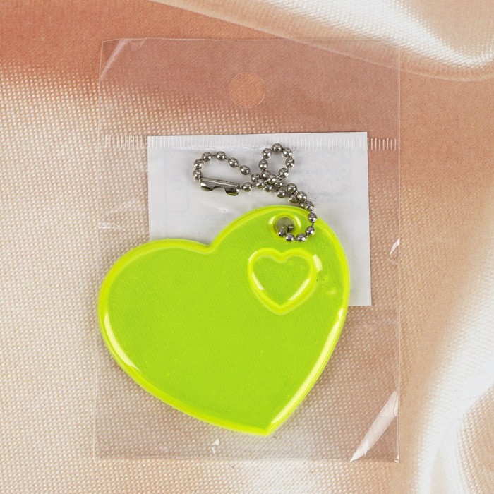 Светоотражающий элемент "Сердце", 5*5,5см , цвет жёлтый