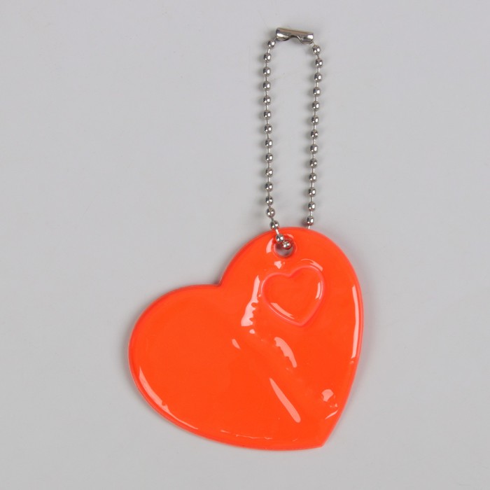 Светоотражающий элемент "Сердце", 5*5,5см , цвет оранжевый
