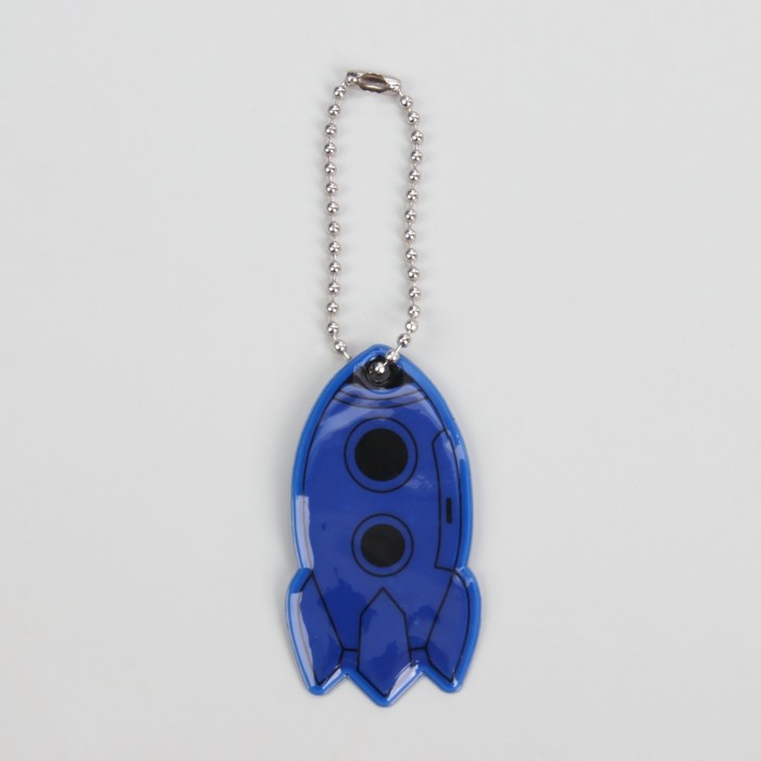 Светоотражающий элемент "Ракета", 6*3см , цвет синий