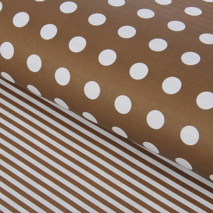 Бумага двухсторонняя "Горохи", коричневый, 80 г/м², 60 х 60 см