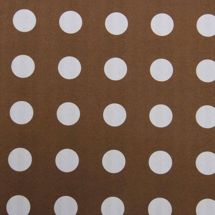 Бумага двухсторонняя "Горохи", коричневый, 80 г/м², 60 х 60 см