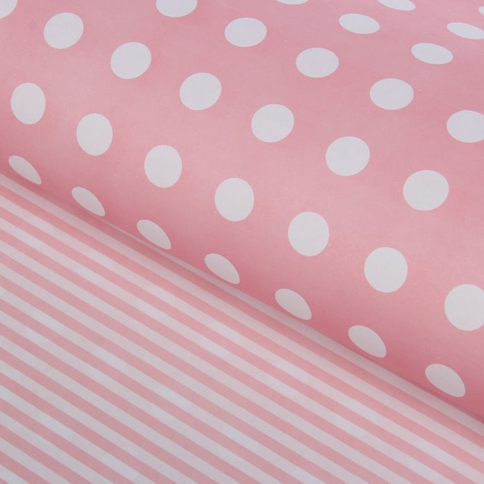 Бумага двухсторонняя "Горох", розовый, 80 г/м², 60 х 60 см