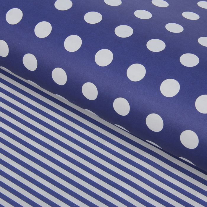 Бумага двухсторонняя "Горохи", синий, 80 г/м², 60 х 60 см