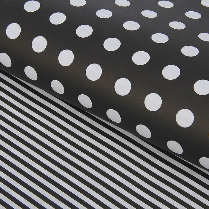 Бумага двухсторонняя "Горохи", чёрный, 80 г/м², 60 х 60 см