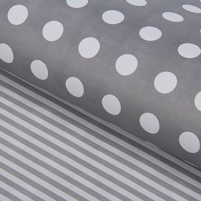 Бумага двухсторонняя "Горохи", серый, 80 г/м², 60 х 60 см