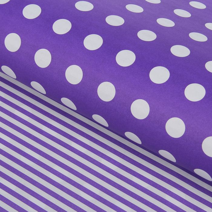 Бумага двухсторонняя "Горохи", фиолетовый, 80 г/м², 60 х 60 см
