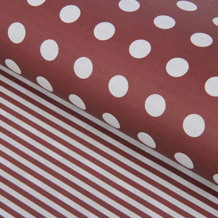 Бумага двухсторонняя "Горохи", бордовый, 80 г/м², 60 х 60 см