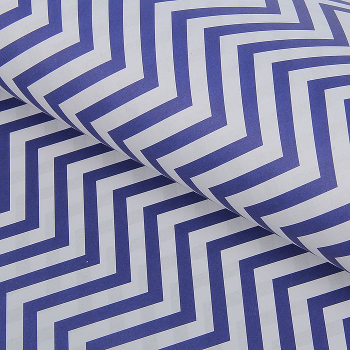 Бумага двухсторонняя "Синие зигзаги", 80 г/м², 60 х 60 см