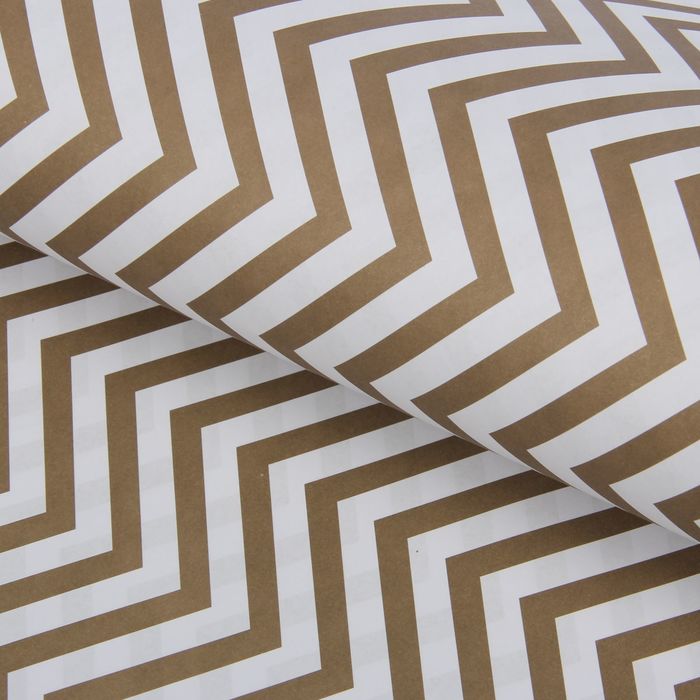 Бумага двухсторонняя "Коричневые зигзаги", 80 г/м², 60 х 60 см