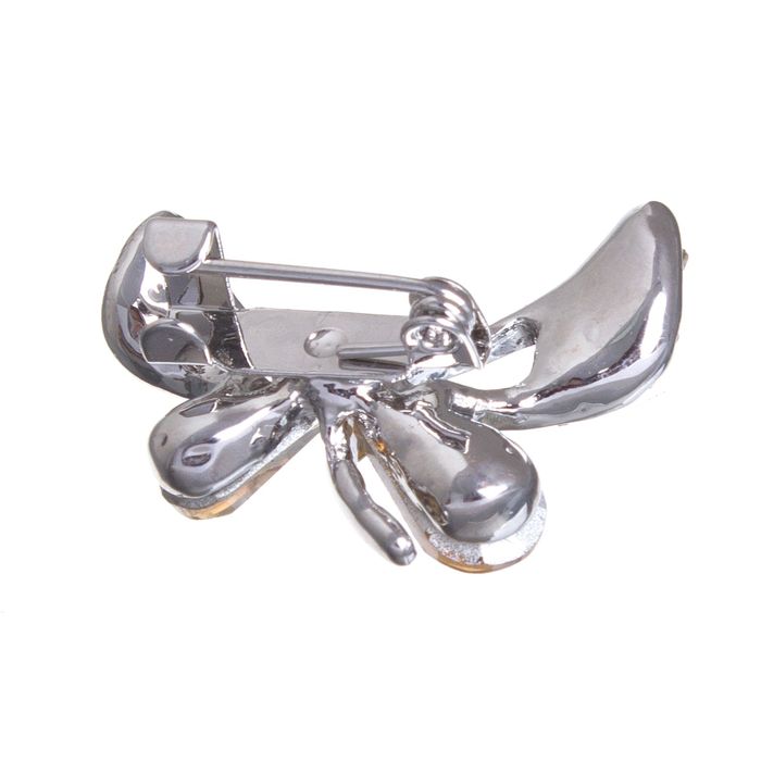 Брошь "Бабочка изящная", радужно-золотая в серебре