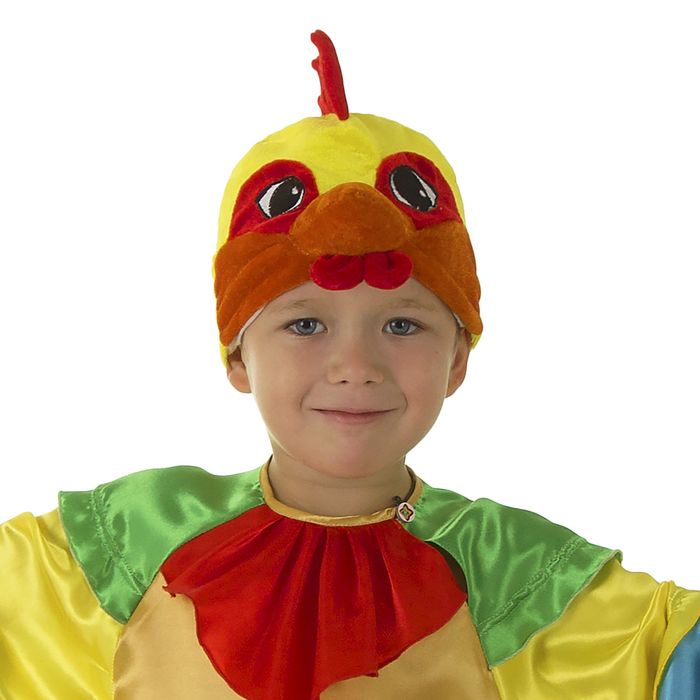 Шапка "Петушок с оранжевыми щеками" обхват головы 52-57см