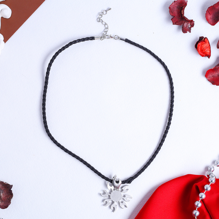 Кулон мужской "Солнце" огненное, цвет черный в серебре