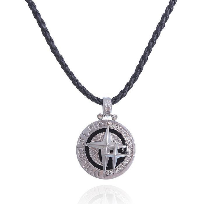 Кулон мужской "Гороскоп", цвет чёрный в серебре