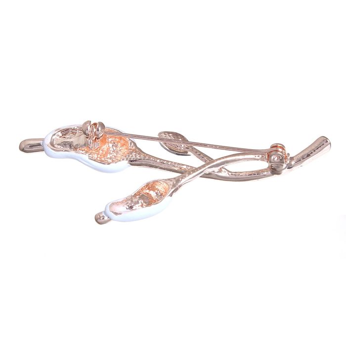 Брошь "Цветы" весенние, цвет бело-серый в золоте