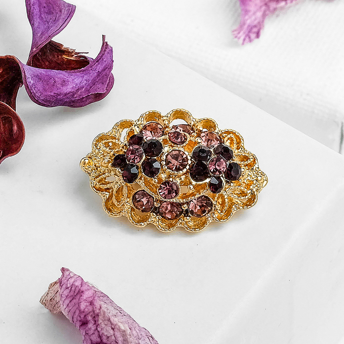 Брошь "Ассорти" эллипс, цвет МИКС