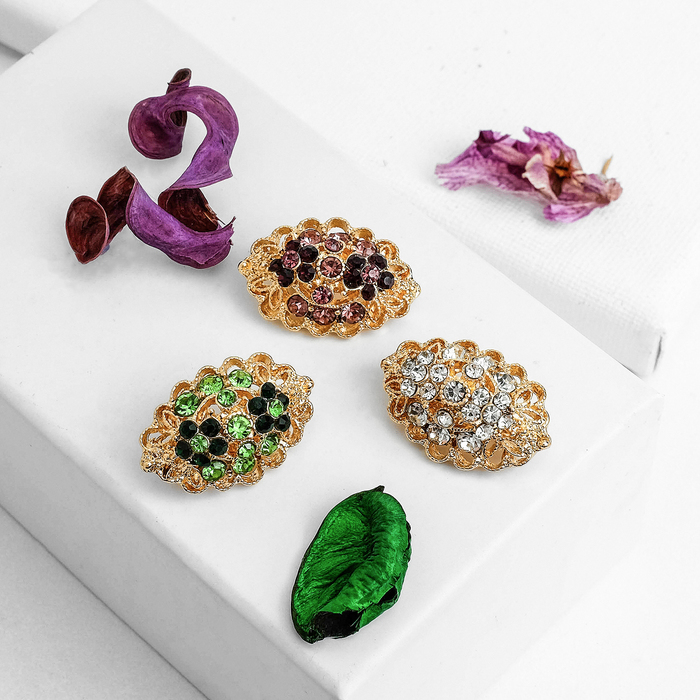 Брошь "Ассорти" эллипс, цвет МИКС