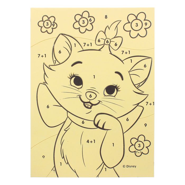 Фреска-открытка "Самая красивая. Мари", Коты Аристократы + 9 цв.песка по 4 гр,блестки 2 гр,ст