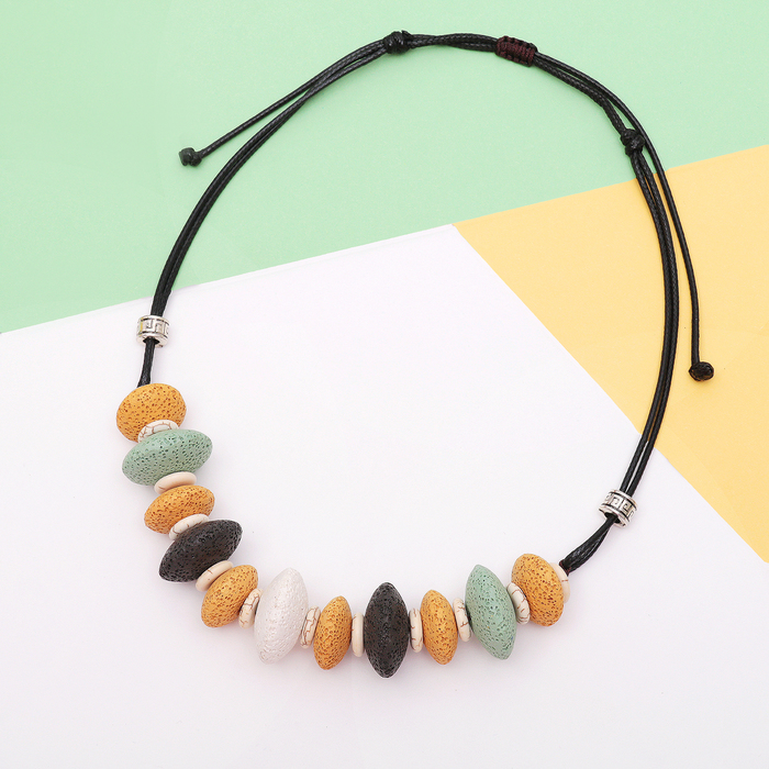 Бусы "Лава" диск, цветные, 50 см