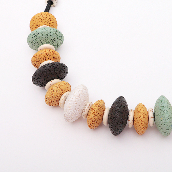 Бусы "Лава" диск, цветные, 50 см