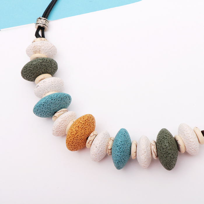 Бусы "Лава" диски, цветные