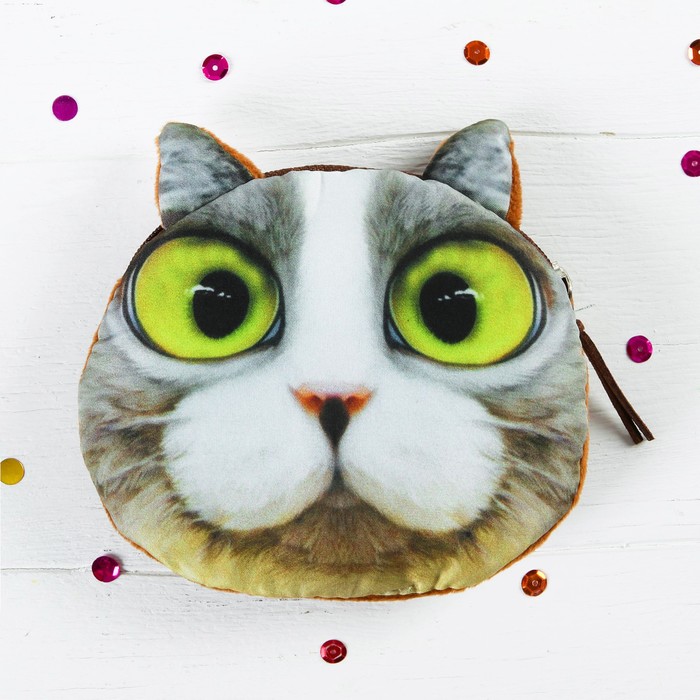 Мягкий кошелёк "Большеглазый котик"
