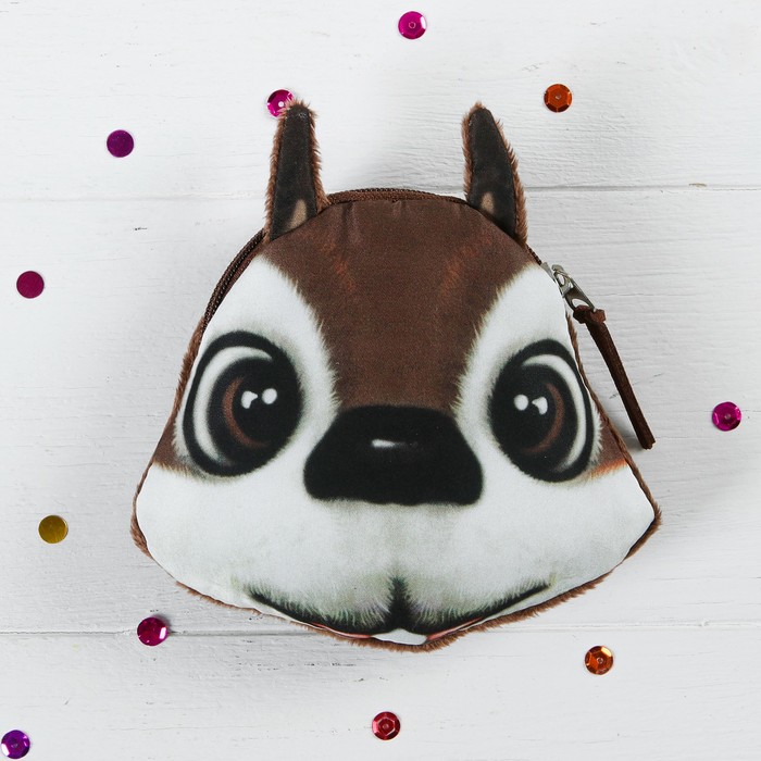 Мягкий кошелёк "Бельчонок", чёрный носик