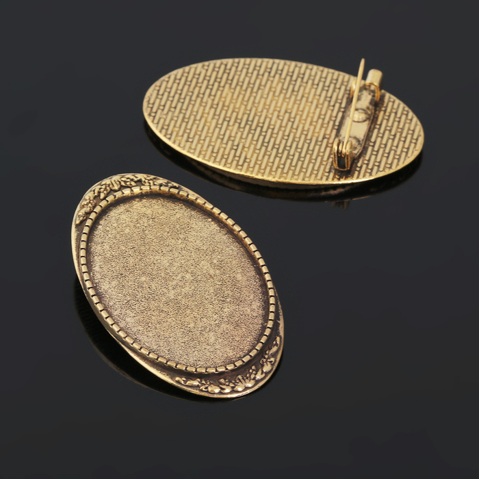 Основа для броши (набор 2шт), площадка 30*40мм, Х014, цвет черненое золото
