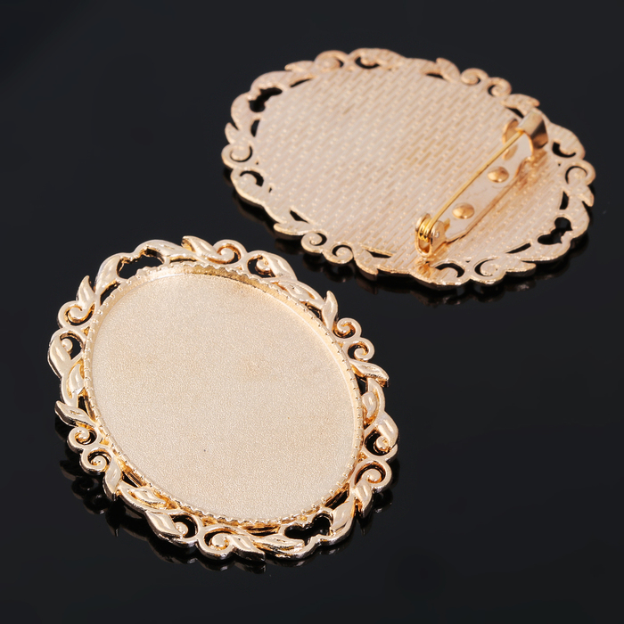 Основа для броши (набор 2шт), площадка 25*35мм, Х019, цвет золото