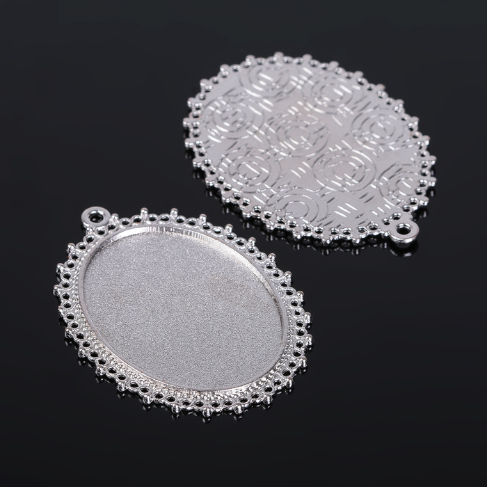 Рамка с сеттингом (набор 4шт), площадка 30*40мм, JC-601, цвет серебро